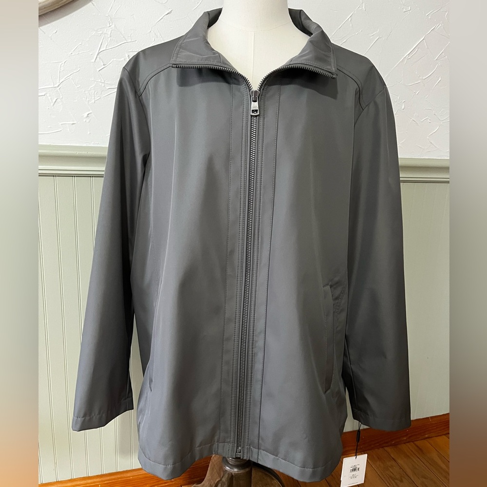 Calvin Klein NWT Men's GREY WATER RESISTANT  Full-Zip Jacket Size 2XL‎ Tall